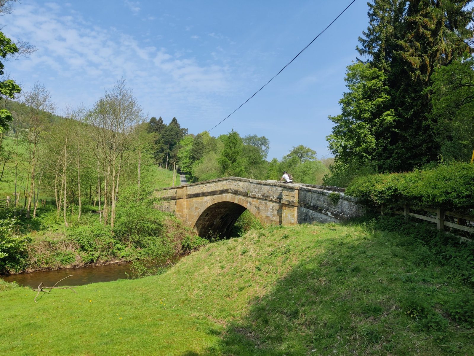 Across the bridge then immediately left